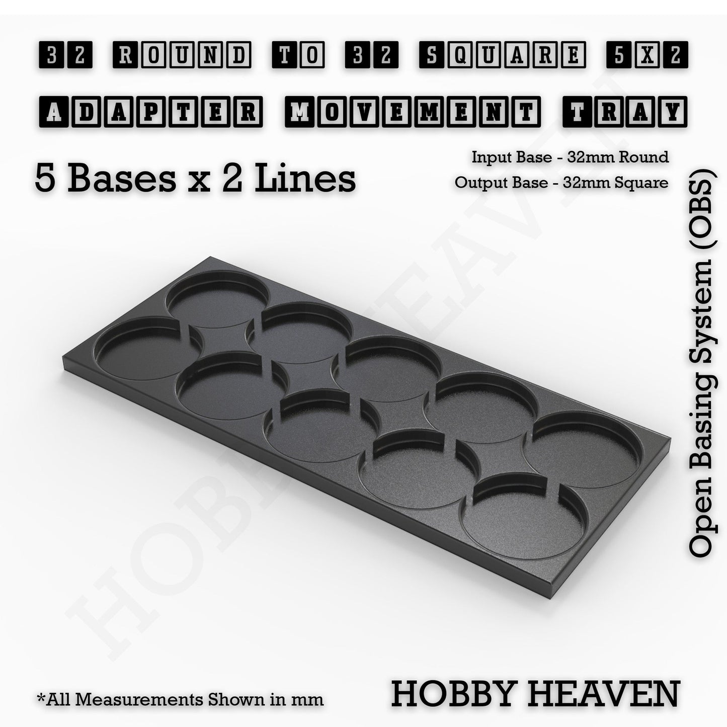 Round to Square Movement Trays Adapters for Tabletop Games