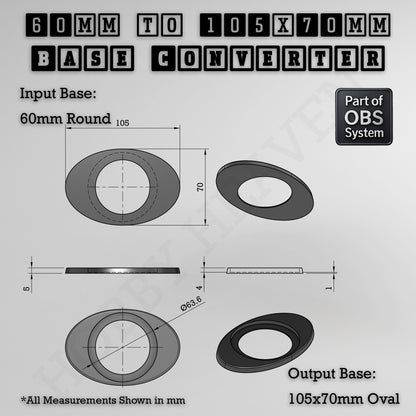Round To Oval Bases Size Converters 3d Print Full Range