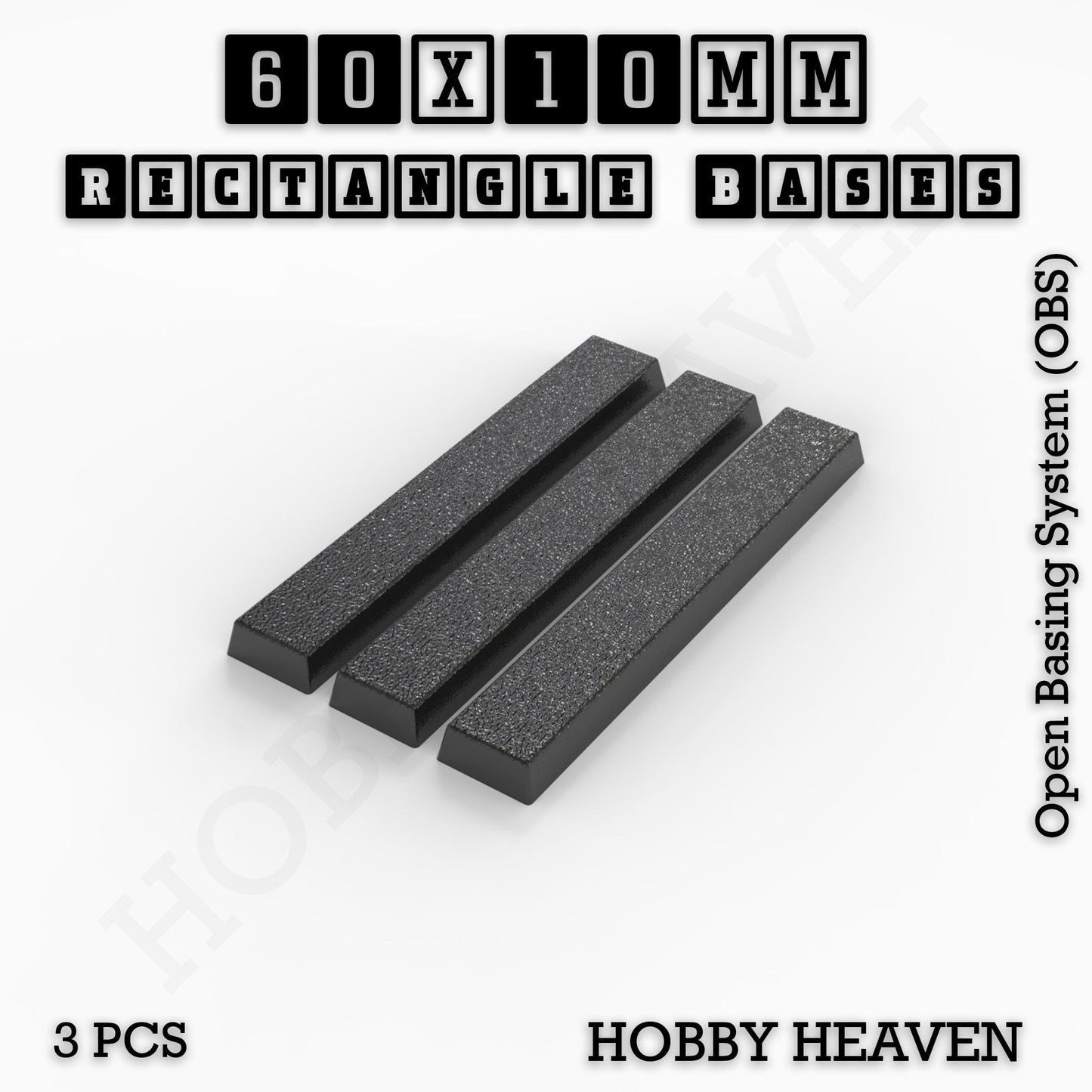 Rectangle Bases Range Sizes - 20x15mm to 75x25mm Small Sizes 3d Print Full Range Tabletop Games