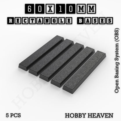 Rectangle Bases Range Sizes - 20x15mm to 75x25mm Small Sizes 3d Print Full Range Tabletop Games