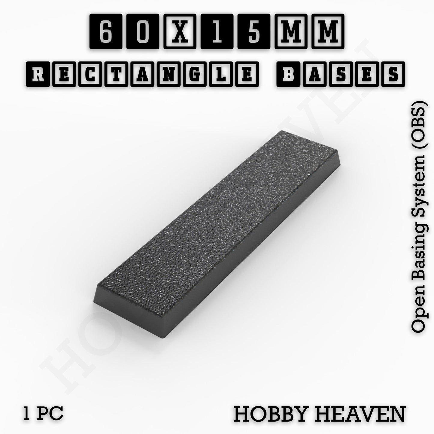 Rectangle Bases Range Sizes - 75x30mm to 125x40mm Medium Sizes 3d Print Full Range Tabletop Games