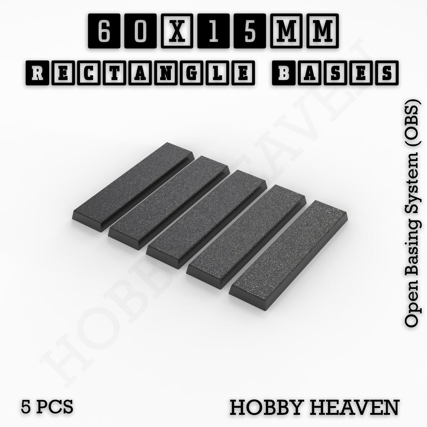 Rectangle Bases Range Sizes - 75x30mm to 125x40mm Medium Sizes 3d Print Full Range Tabletop Games