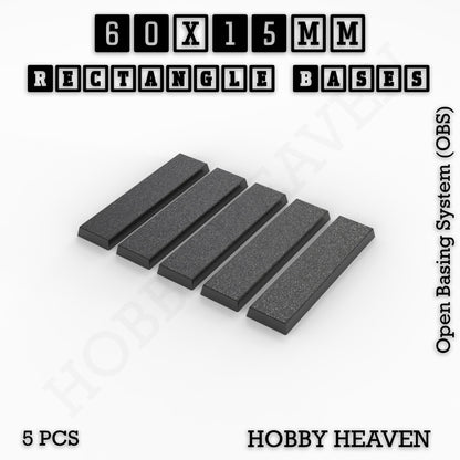 Rectangle Bases Range Sizes - 75x30mm to 125x40mm Medium Sizes 3d Print Full Range Tabletop Games