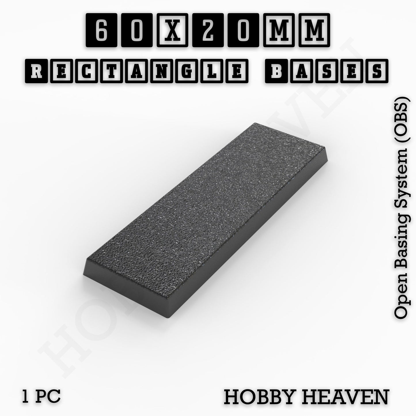 Rectangle Bases Range Sizes - 75x30mm to 125x40mm Medium Sizes 3d Print Full Range Tabletop Games