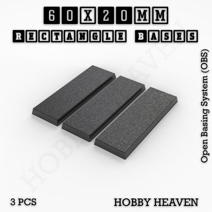 Rectangle Bases Range Sizes - 75x30mm to 125x40mm Medium Sizes 3d Print Full Range Tabletop Games