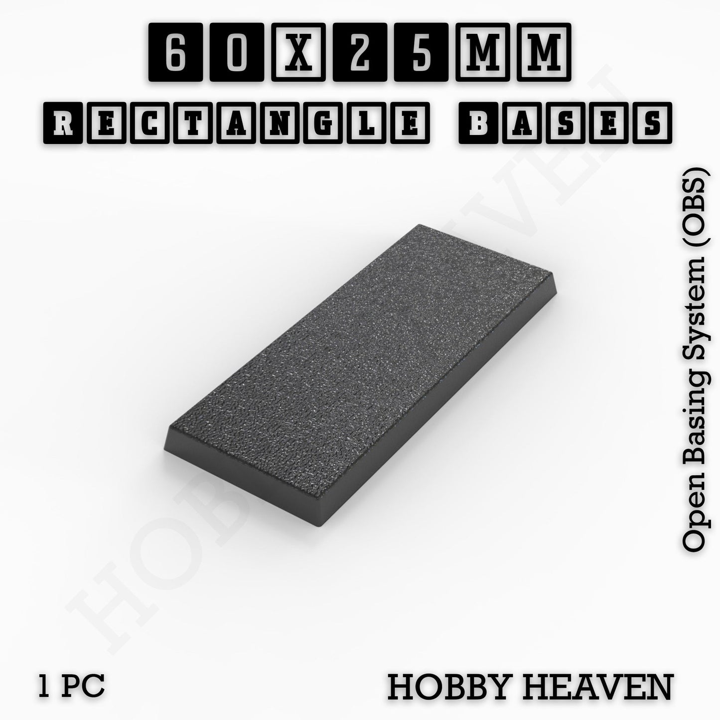 Rectangle Bases Range Sizes - 20x15mm to 75x25mm Small Sizes 3d Print Full Range Tabletop Games