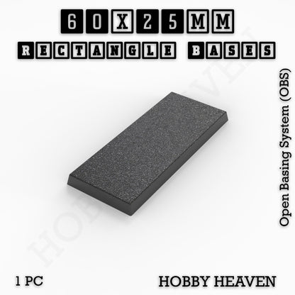 Rectangle Bases Range Sizes - 20x15mm to 75x25mm Small Sizes 3d Print Full Range Tabletop Games