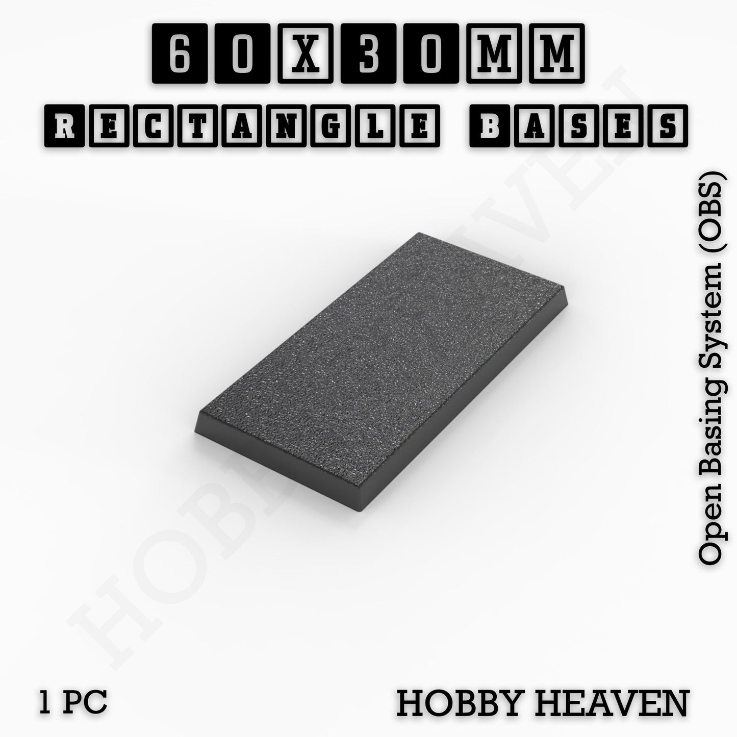 Rectangle Bases Range Sizes - 20x15mm to 75x25mm Small Sizes 3d Print Full Range Tabletop Games