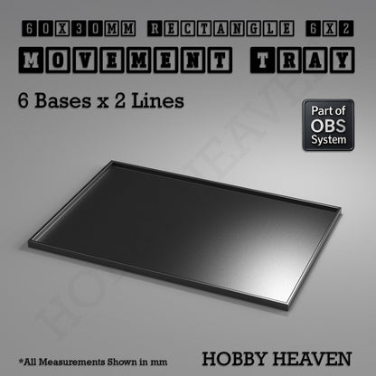 Rectangle Movement Trays | Cavalry & Monsters | 50×25-100×60mm | OBS System