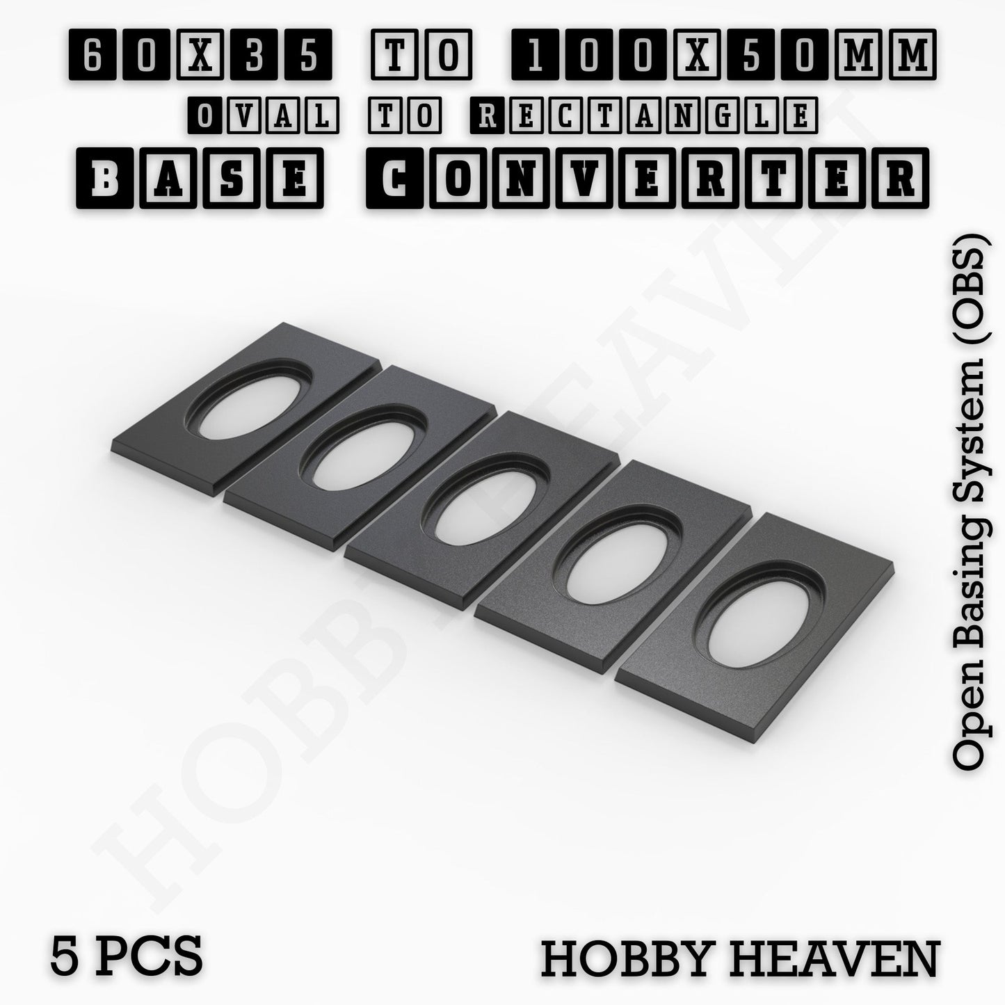Wargaming Oval to Rectangle Base Converters – Tabletop Games | 3D Printed Tabletop Accessories