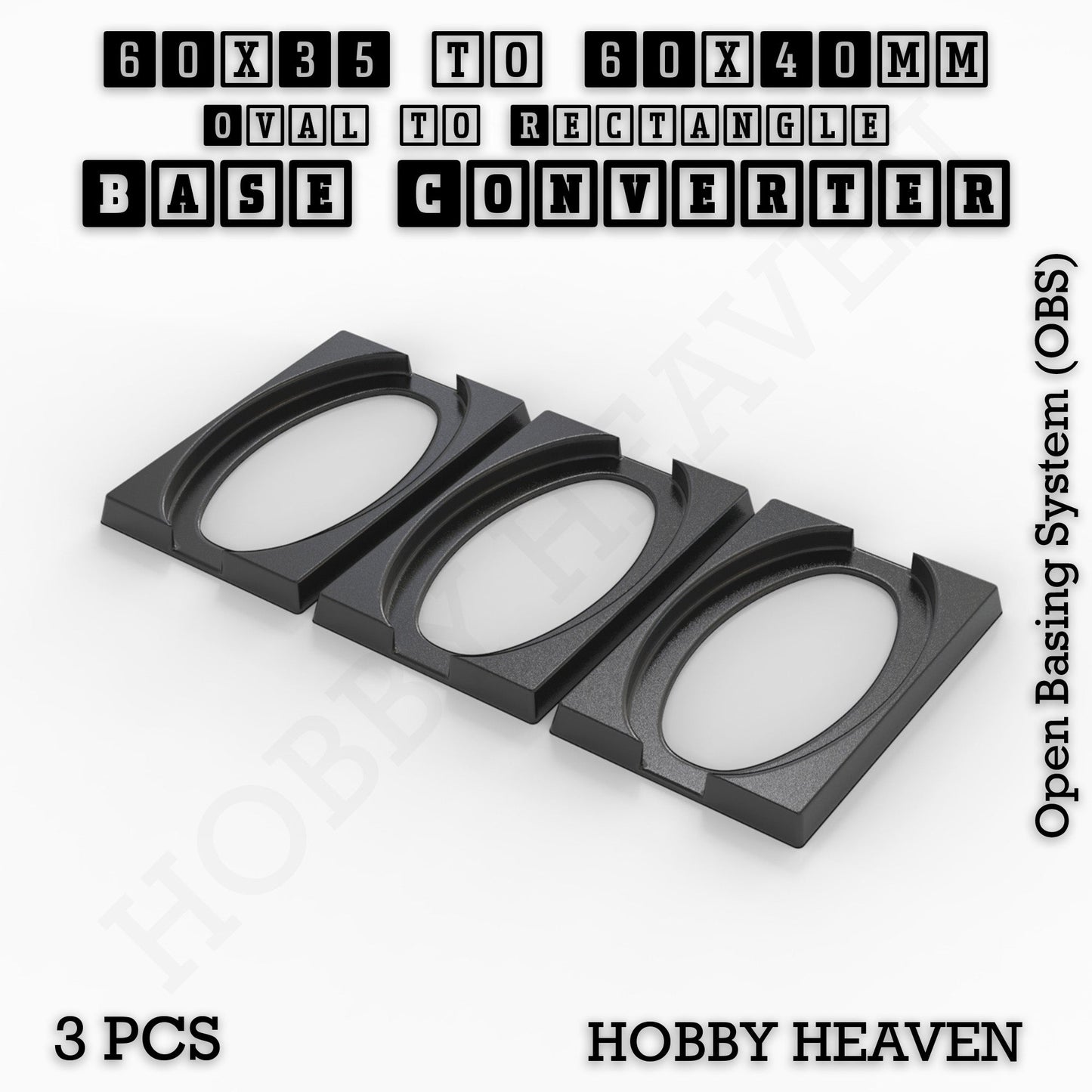 Wargaming Oval to Rectangle Base Converters – Tabletop Games | 3D Printed Tabletop Accessories