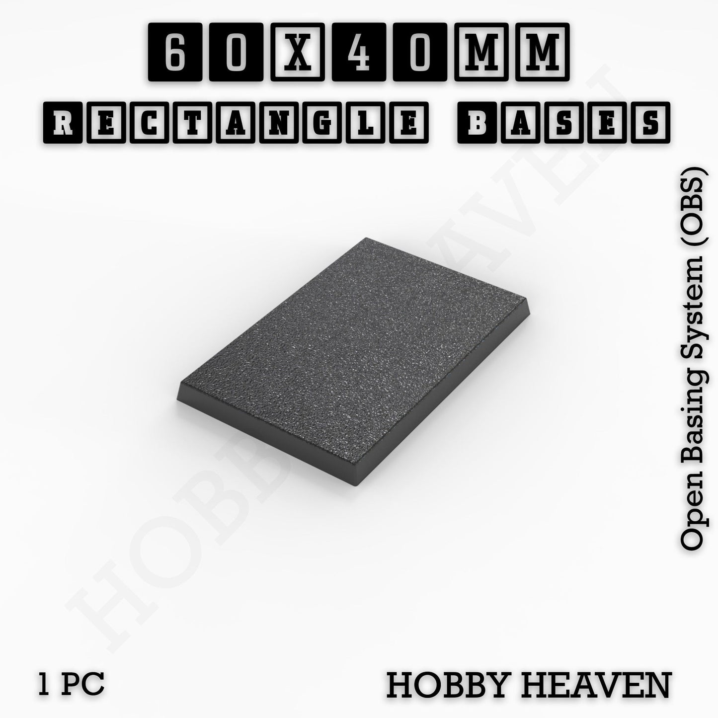 Rectangle Bases Range Sizes - 75x30mm to 125x40mm Medium Sizes 3d Print Full Range Tabletop Games