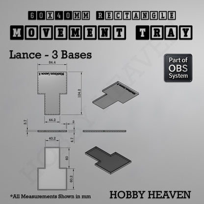 Rectangle Movement Trays | Cavalry & Monsters | 50×25-100×60mm | OBS System
