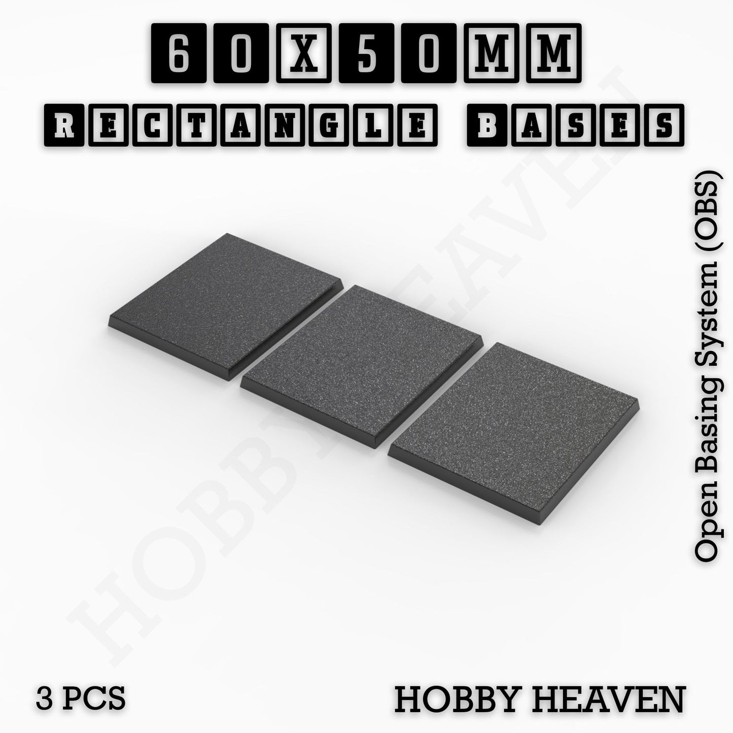 Rectangle Bases Range Sizes - 75x30mm to 125x40mm Medium Sizes 3d Print Full Range Tabletop Games