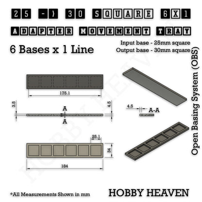 Square and Rectangle Movement Trays Adapters for Tabletop Games