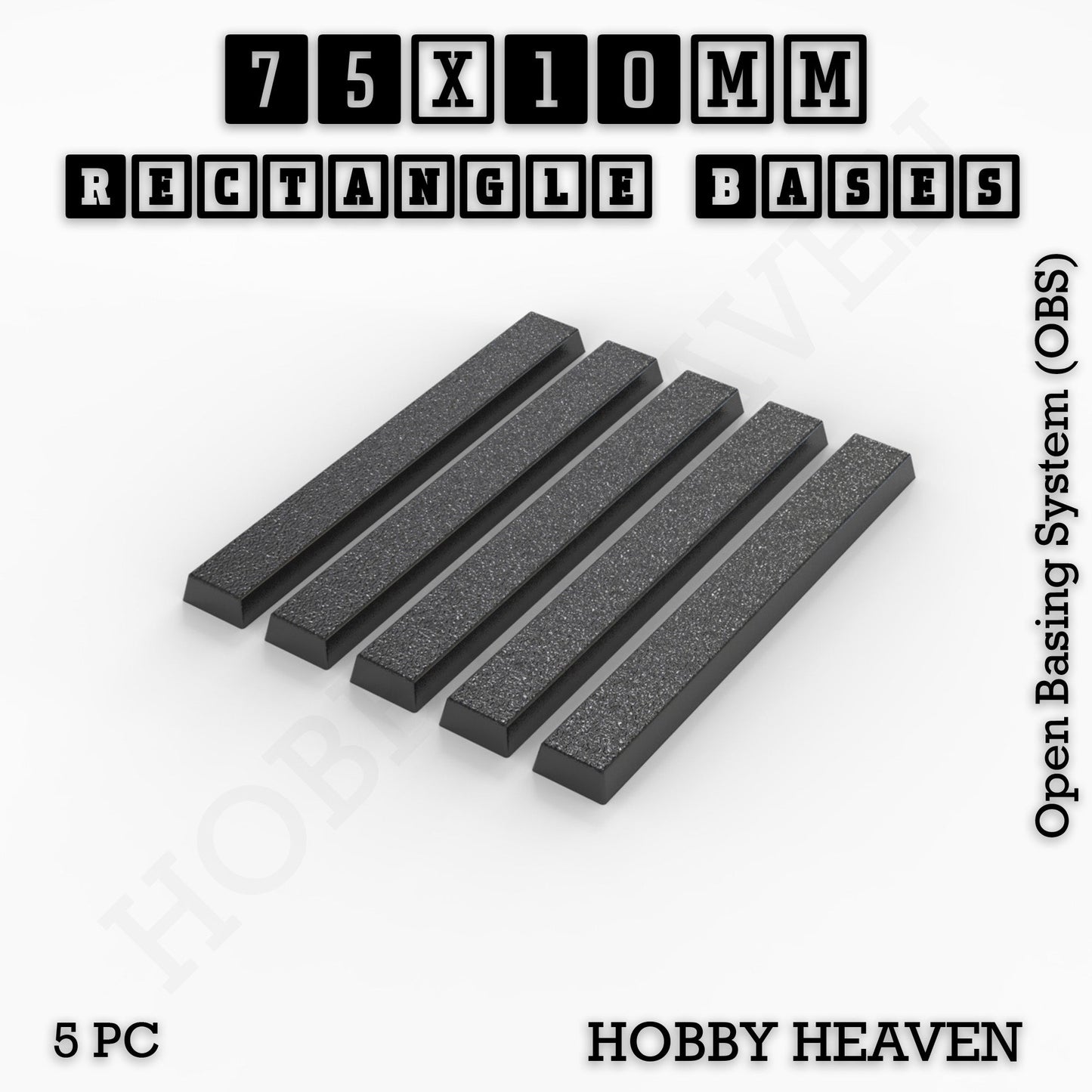 Rectangle Bases Range Sizes - 75x30mm to 125x40mm Medium Sizes 3d Print Full Range Tabletop Games