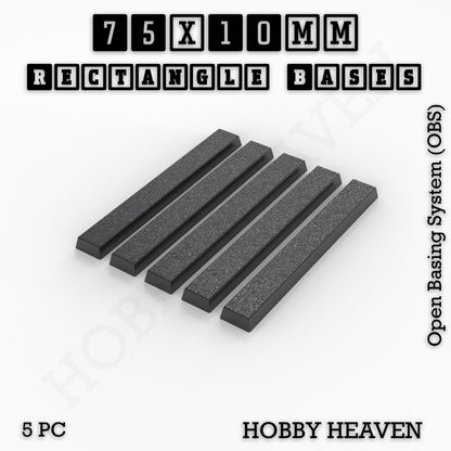 Rectangle Bases Range Sizes - 75x30mm to 125x40mm Medium Sizes 3d Print Full Range Tabletop Games