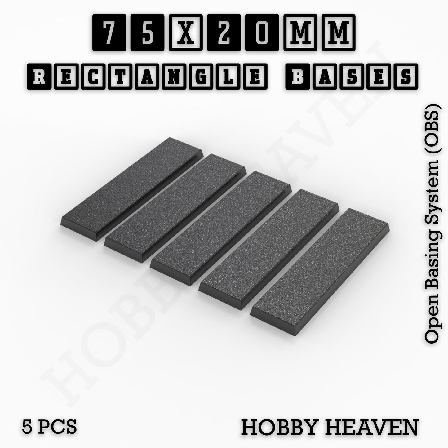 Rectangle Bases Range Sizes - 75x30mm to 125x40mm Medium Sizes 3d Print Full Range Tabletop Games