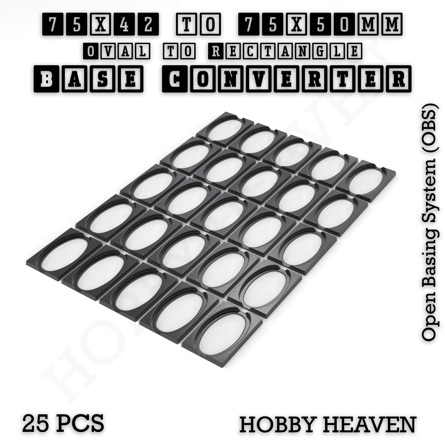Wargaming Oval to Rectangle Base Converters – Tabletop Games | 3D Printed Tabletop Accessories