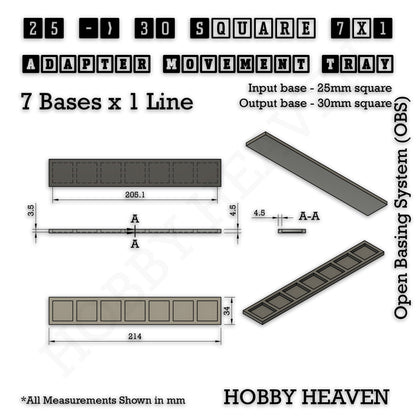 Square and Rectangle Movement Trays Adapters for Tabletop Games