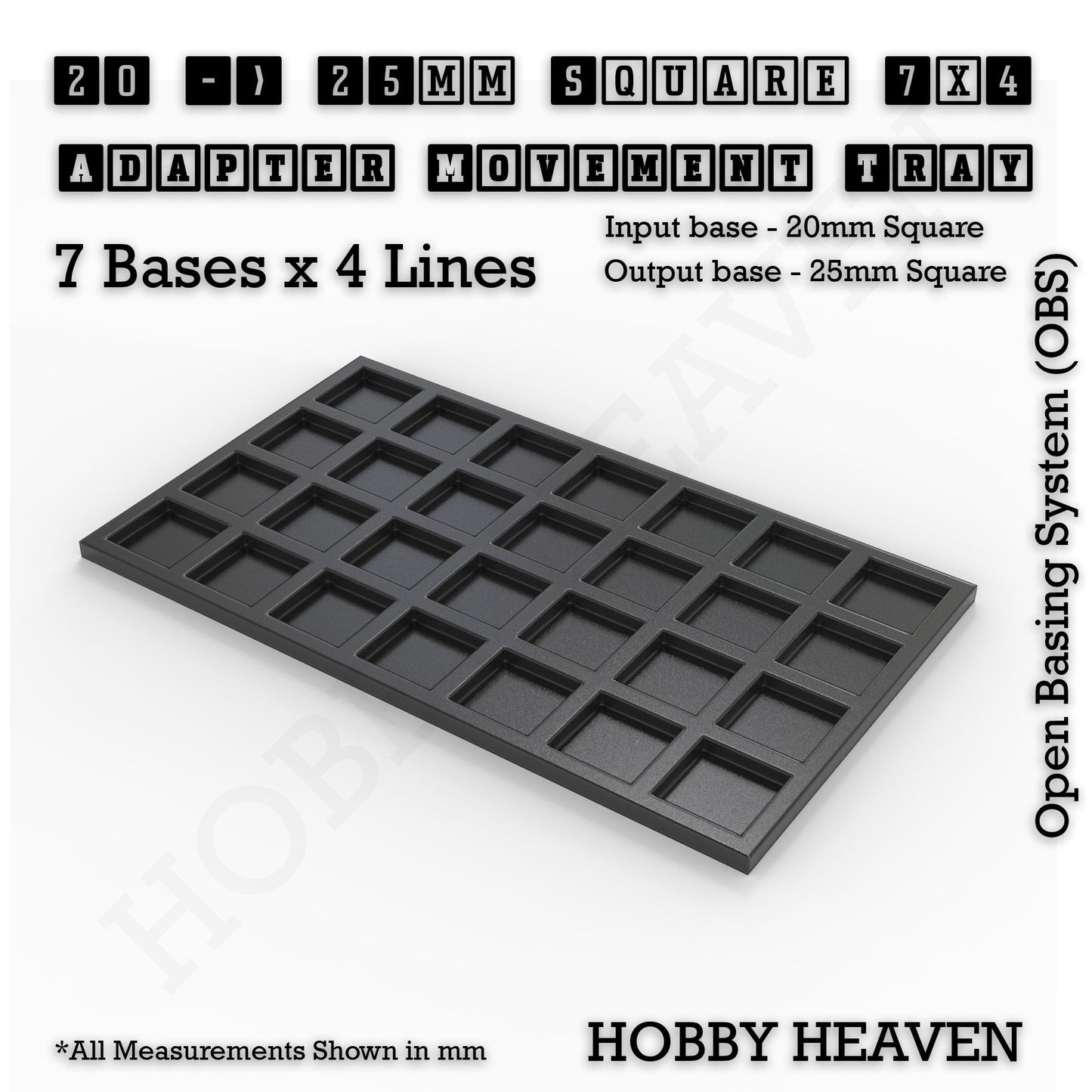 Square and Rectangle Movement Trays Adapters for Tabletop Games