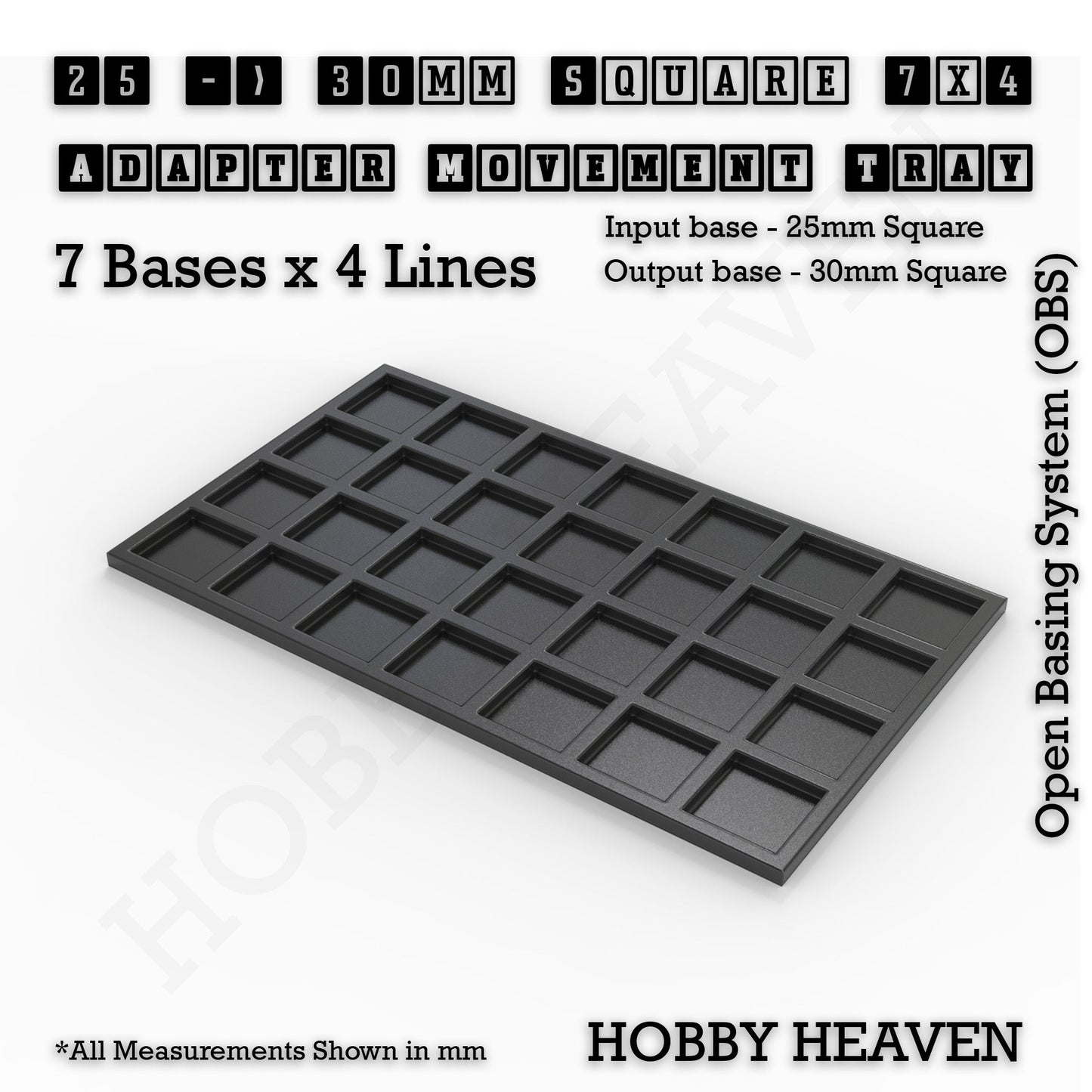 Square and Rectangle Movement Trays Adapters for Tabletop Games