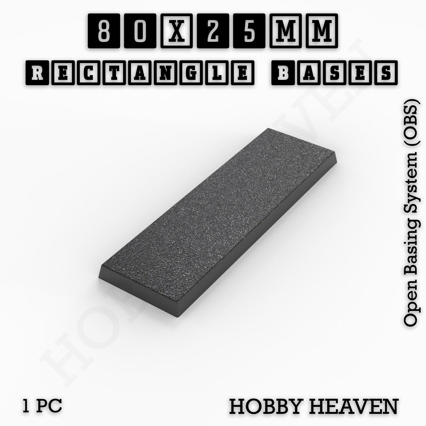 Rectangle Bases Range Sizes - 75x30mm to 125x40mm Medium Sizes 3d Print Full Range Tabletop Games