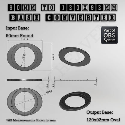 Round To Oval Bases Size Converters 3d Print Full Range