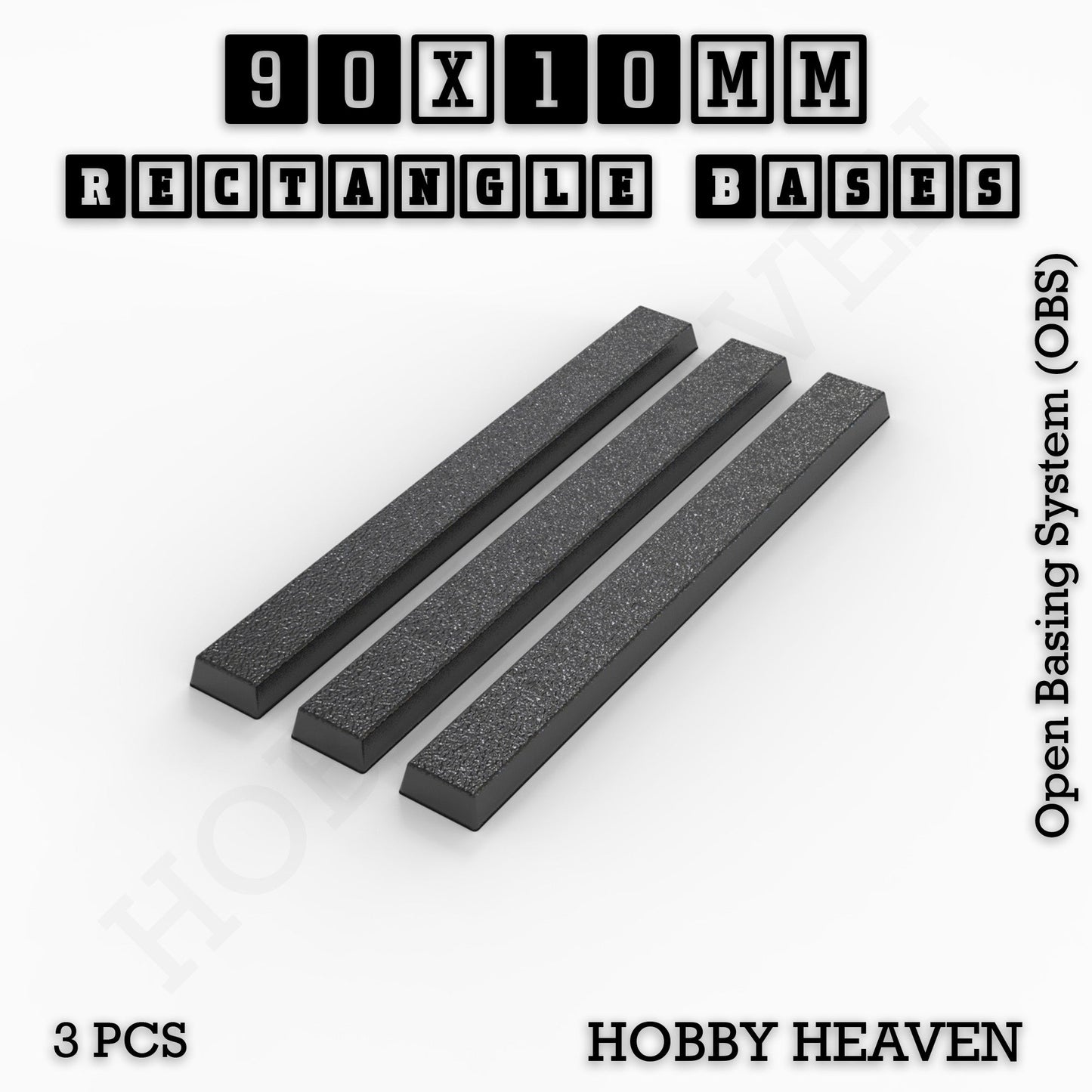 Rectangle Bases Range Sizes - 75x30mm to 125x40mm Medium Sizes 3d Print Full Range Tabletop Games