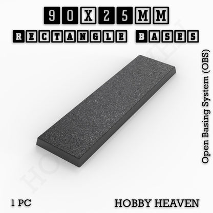 Rectangle Bases Range Sizes - 75x30mm to 125x40mm Medium Sizes 3d Print Full Range Tabletop Games