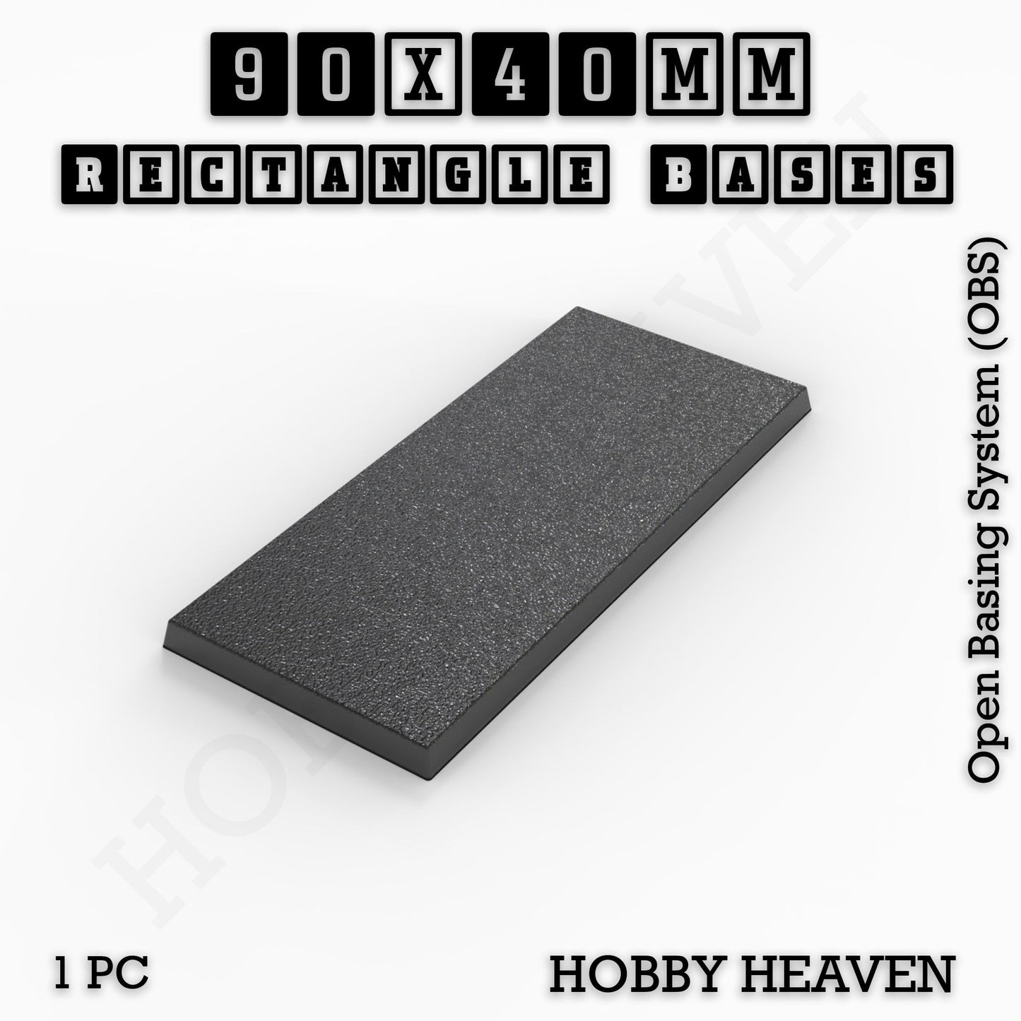 Rectangle Bases Range Sizes - 75x30mm to 125x40mm Medium Sizes 3d Print Full Range Tabletop Games