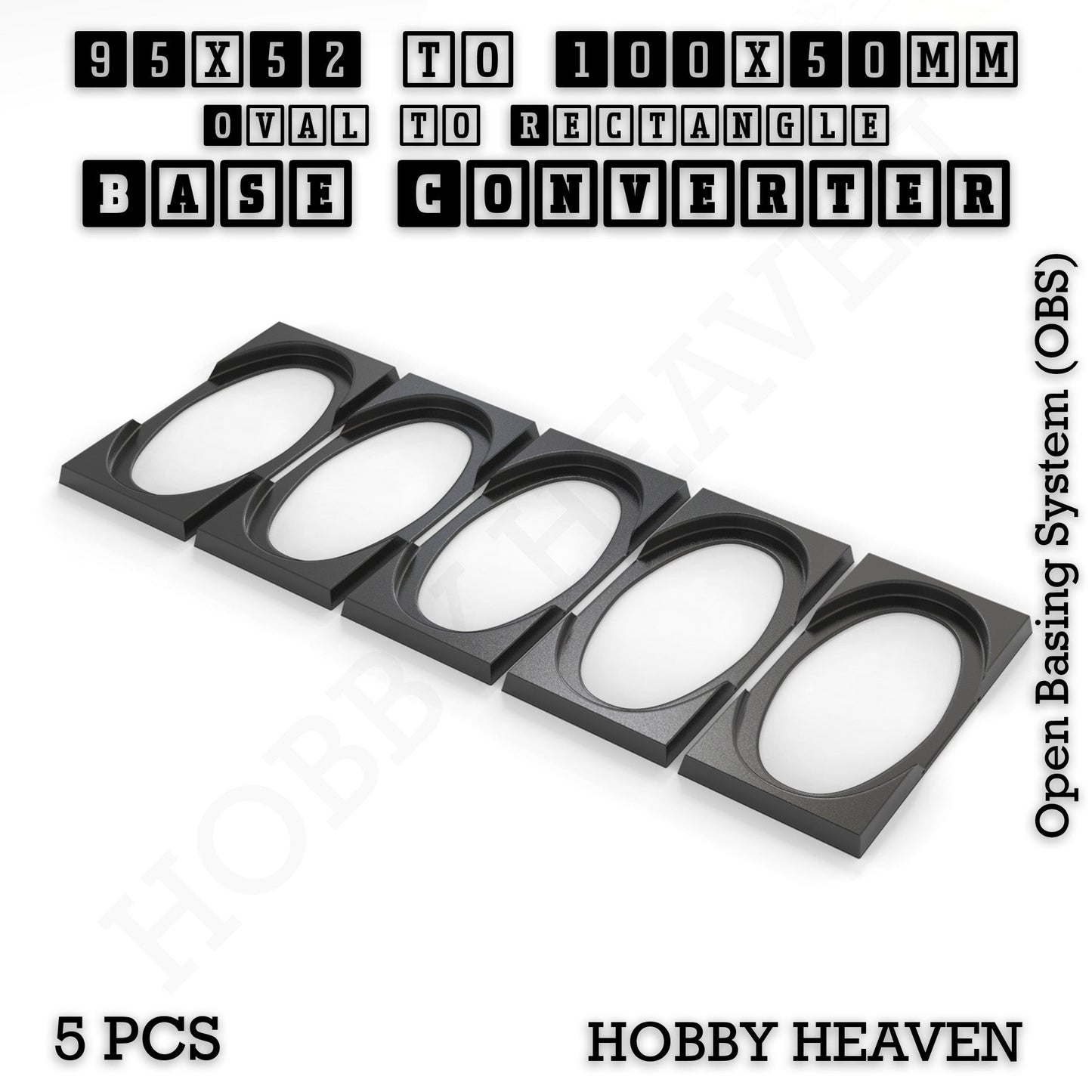 Wargaming Oval to Rectangle Base Converters – Tabletop Games | 3D Printed Tabletop Accessories