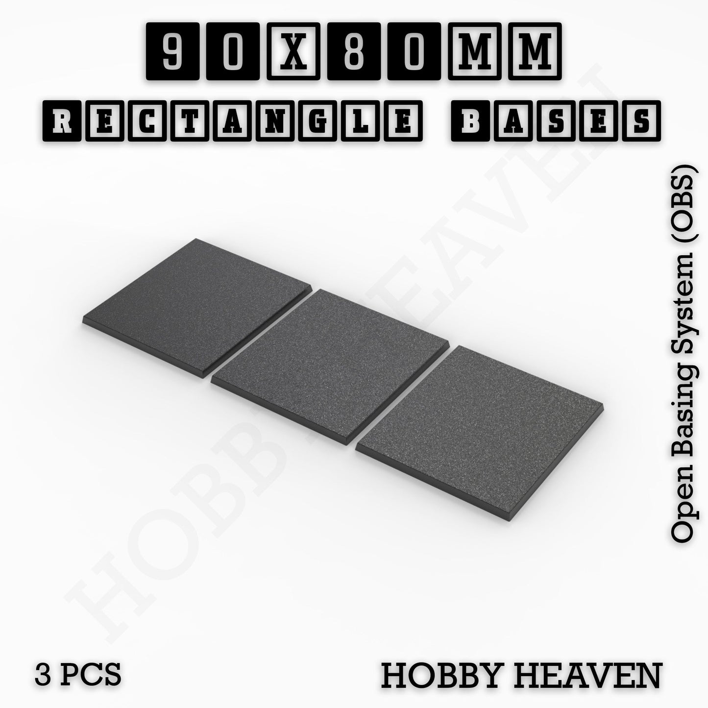 Rectangle Bases Range Sizes - 75x30mm to 125x40mm Medium Sizes 3d Print Full Range Tabletop Games