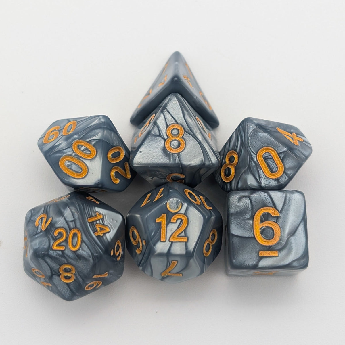 Silver Pearl Dice Set