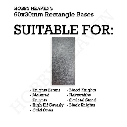 60x30mm Rectangle Bases for Tabletop Games | Premium Wargaming Cavalry Bases
