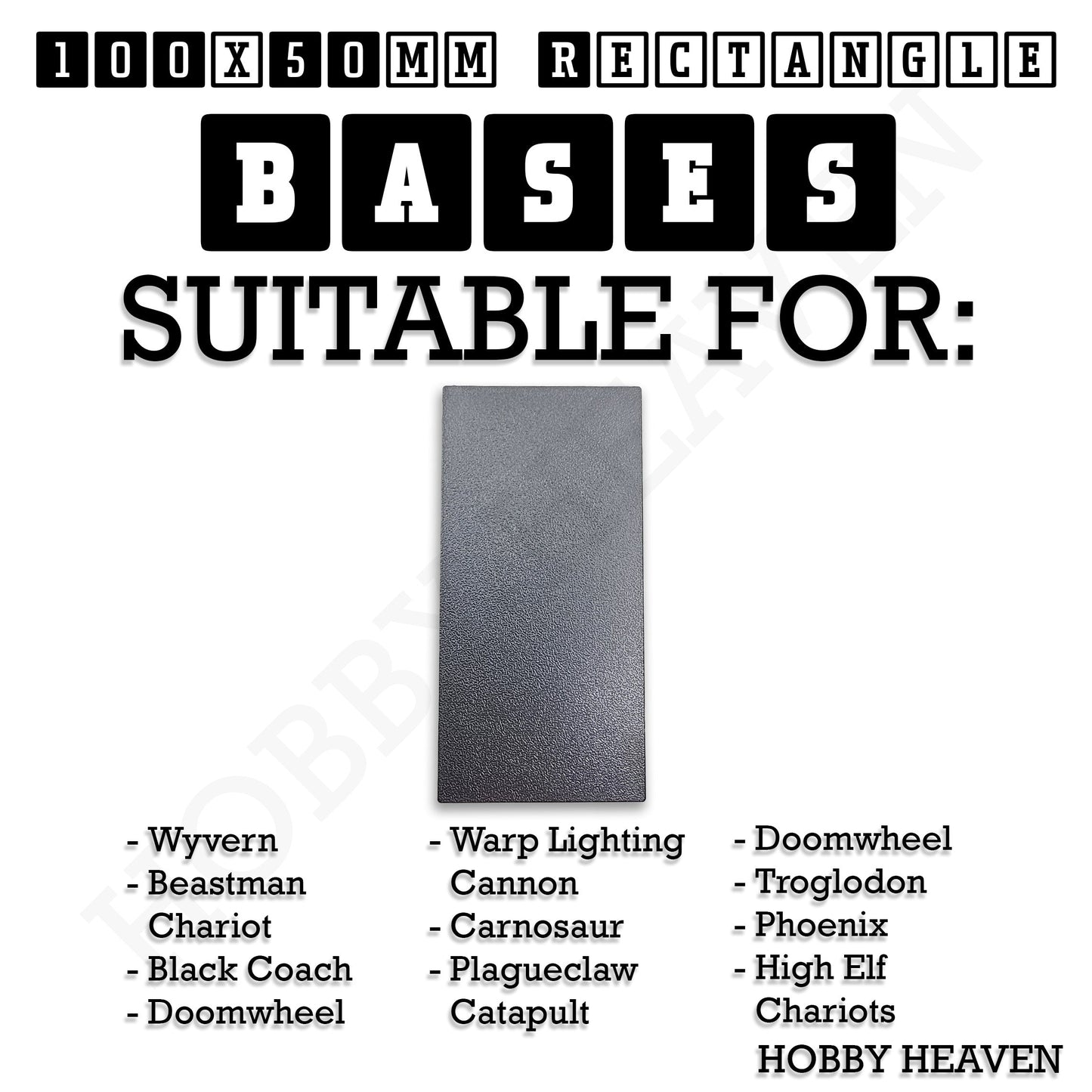 100x50mm | 50x100mm Rectangular Plain Plastic Bases | Versatile Miniature Stands