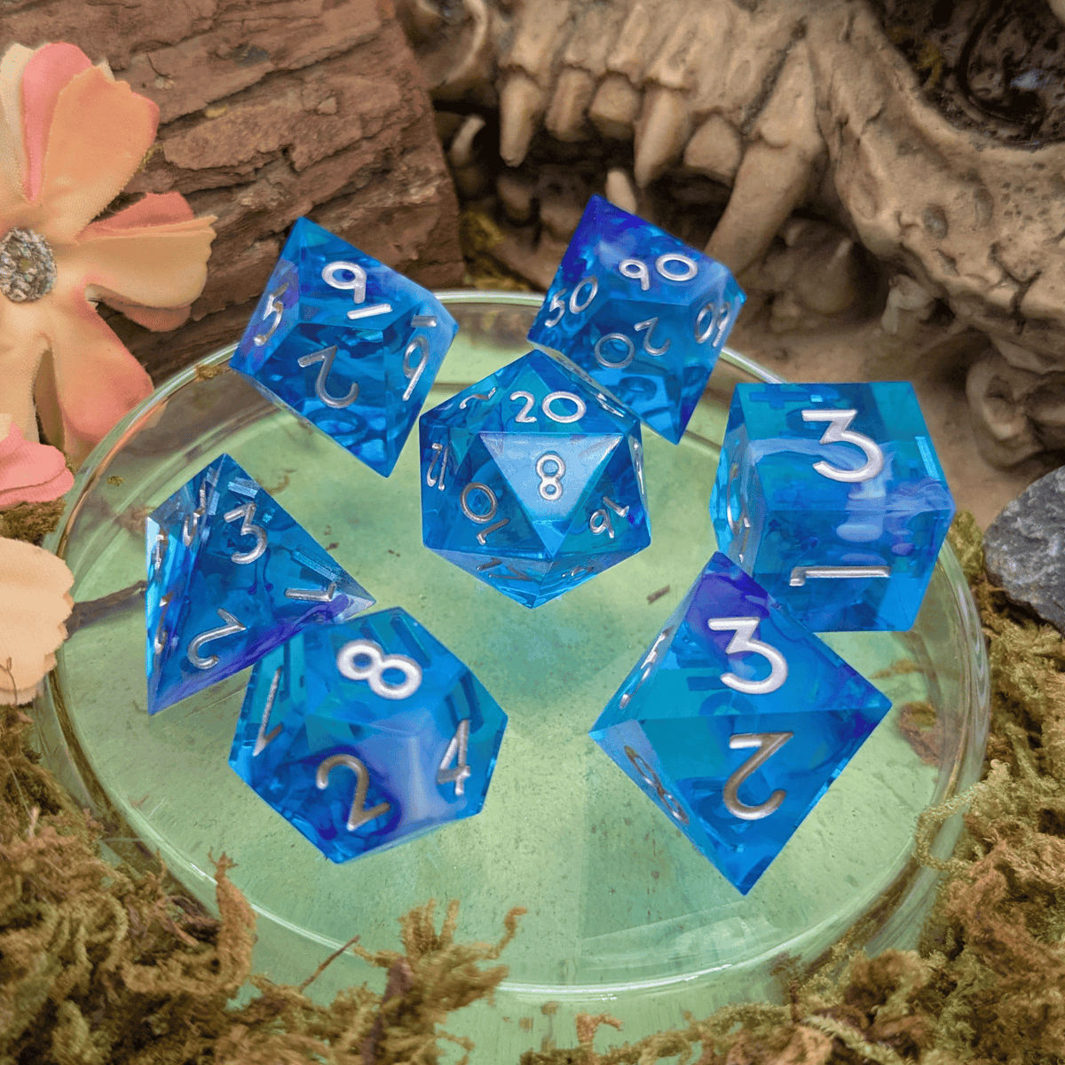 Bright Blue Sharp Dice Set
