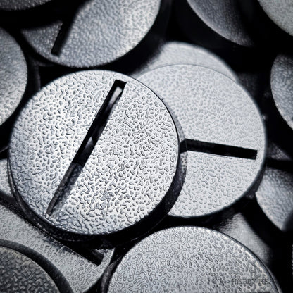 25mm Round Slotted Bases for Wargaming Miniatures | Durable Plastic | Compatible with Popular Tabletop Games