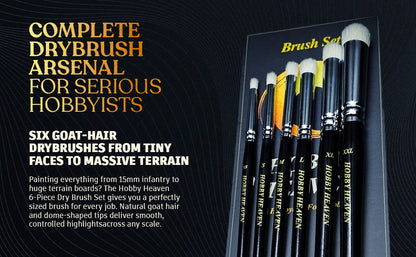 Hobby Heaven Dry Brushes – Model & Miniature Painting Brushes (Size XS–XXL)