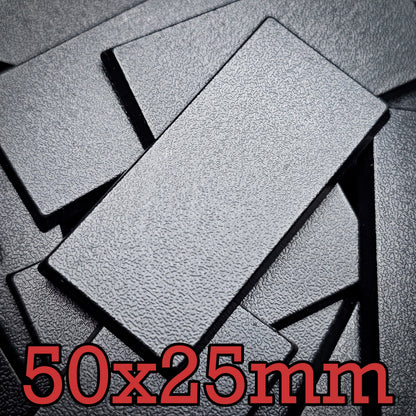50x25mm Rectangular Plain Plastic Bases