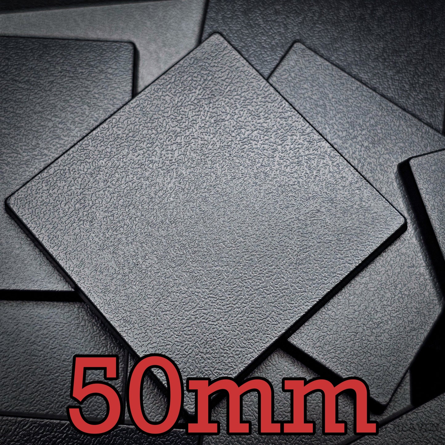 50mm Square Plain Plastic Bases
