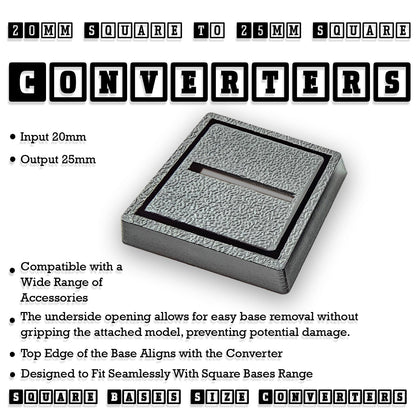 20mm to 25mm Square Base Converter for Wargaming Miniatures | Hobby Heaven