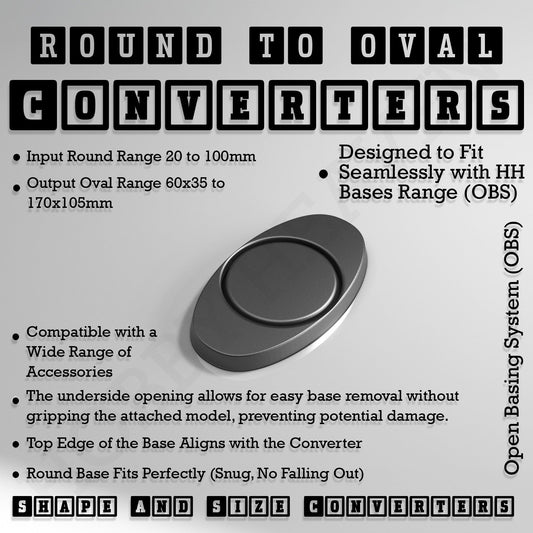 Round To Oval Bases Size Converters 3d Print Full Range