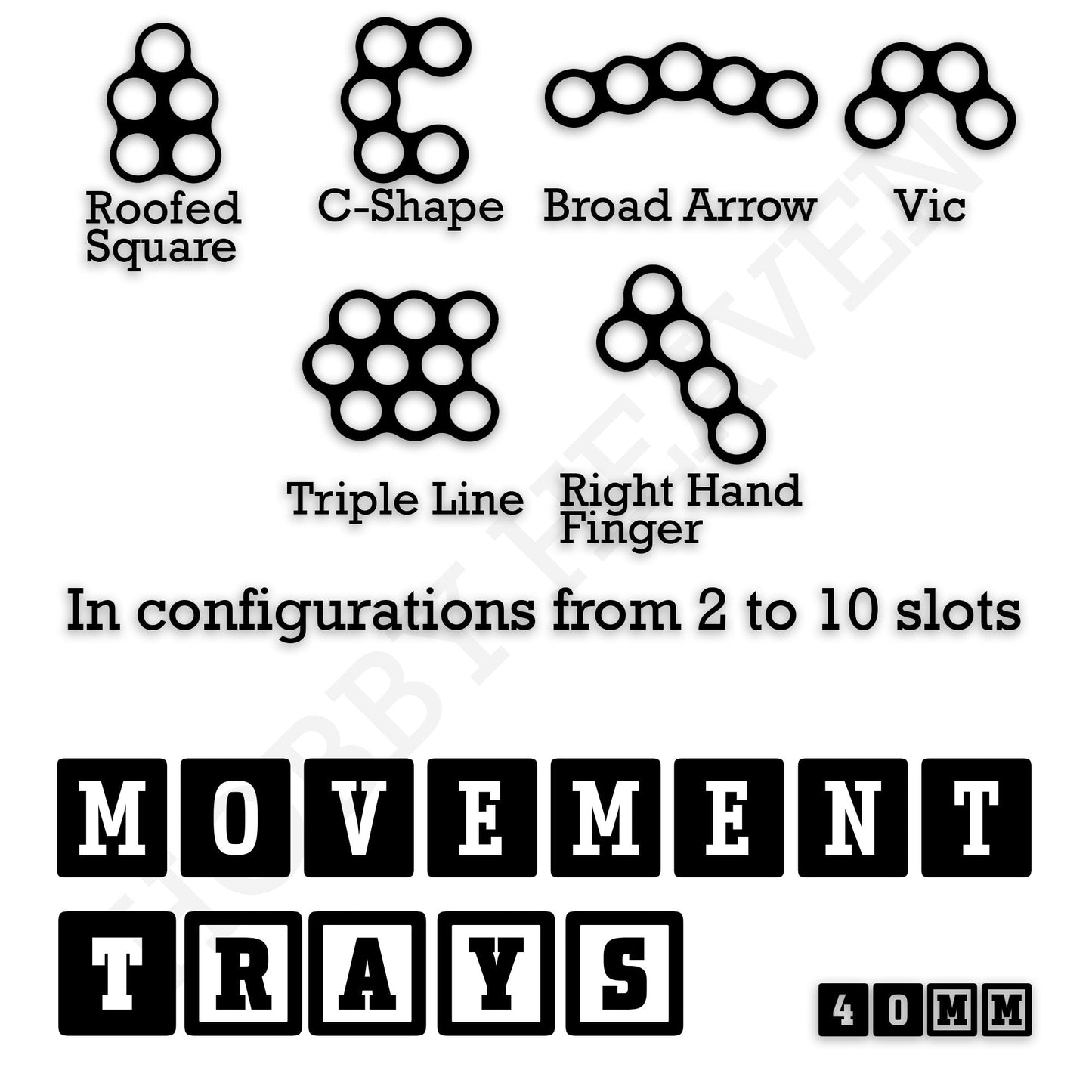 40mm Movement Trays for 28mm Miniatures | Tabletop Wargames Compatible | Full Range