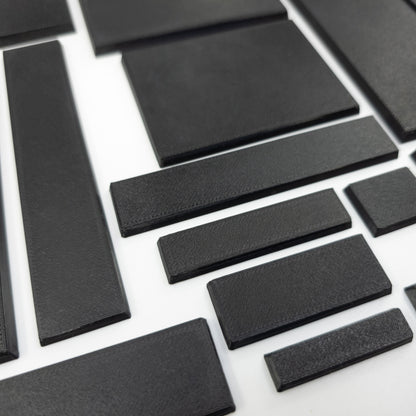 Rectangle Bases Range Sizes - 20x15mm to 75x25mm Small Sizes 3d Print Full Range Tabletop Games