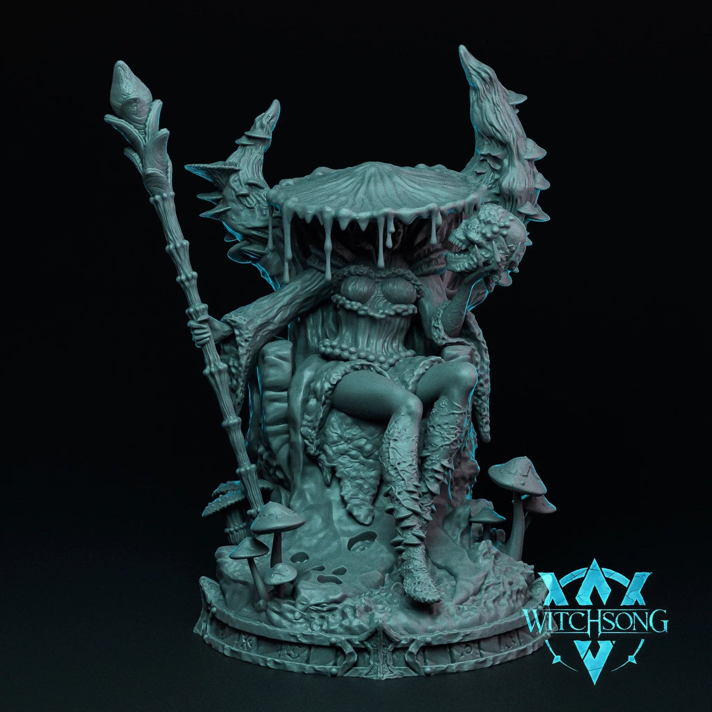 Fungal Queen on Throne – 12K Resin D&D Terrain Piece (With Base)