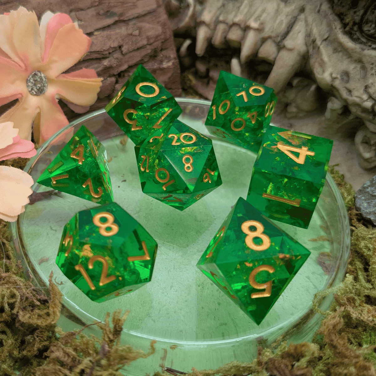 Bright Green Sharp Dice Set