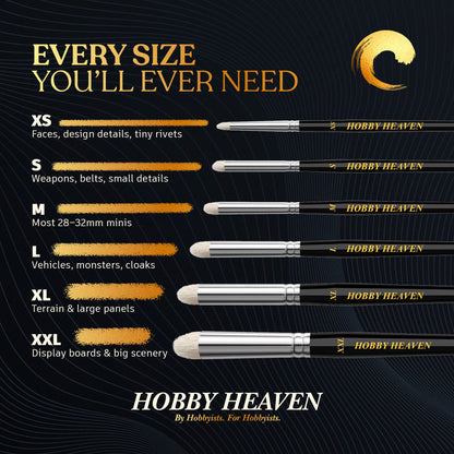 Hobby Heaven Dry Brushes – Model & Miniature Painting Brushes (Size XS–XXL)