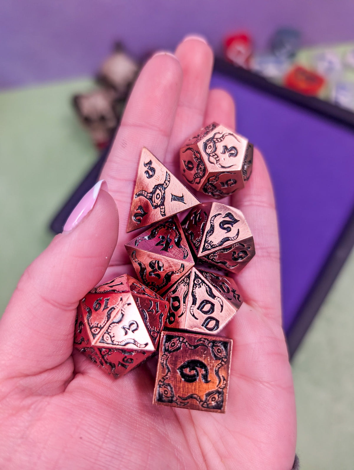 Relics of The Deep | Metal Eldritch dice set