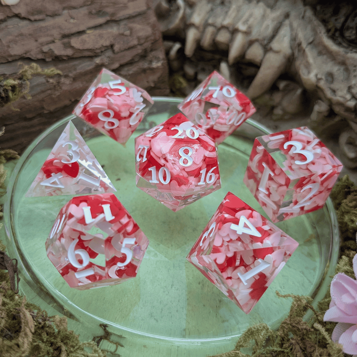Packed Heart Sharp Dice Set